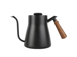 Cafetera de goteo de acero inoxidable de 850 ml con pico de cuello de cisne y mango de madera