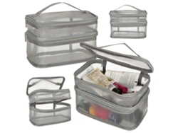 Organizador De Viaje Cosmético Pila Plegable Para Guardar Accesorios Cosméticos Gris