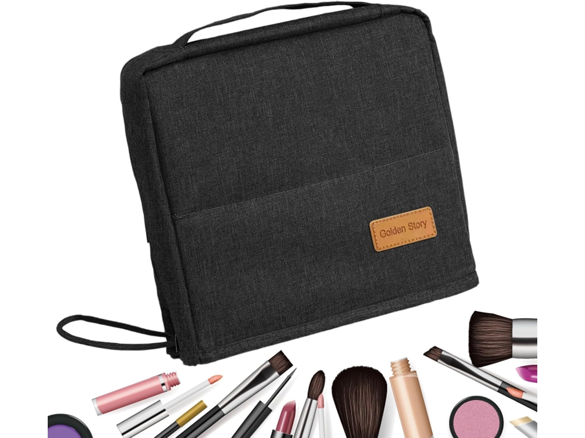 Sac De Maquillage En Debout, Portable Avec Poignée Haute Capacité - Sac Droit Fermyure Éclair Pour