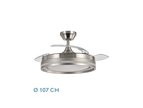 Ventilador DC Cerrato Níquel 72W 3 Aspas Desplegables FABRILAMP