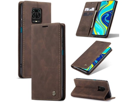 Carcasa Xiaomi Redmi Note 9 Pro Livro Caseme Elite Marrón