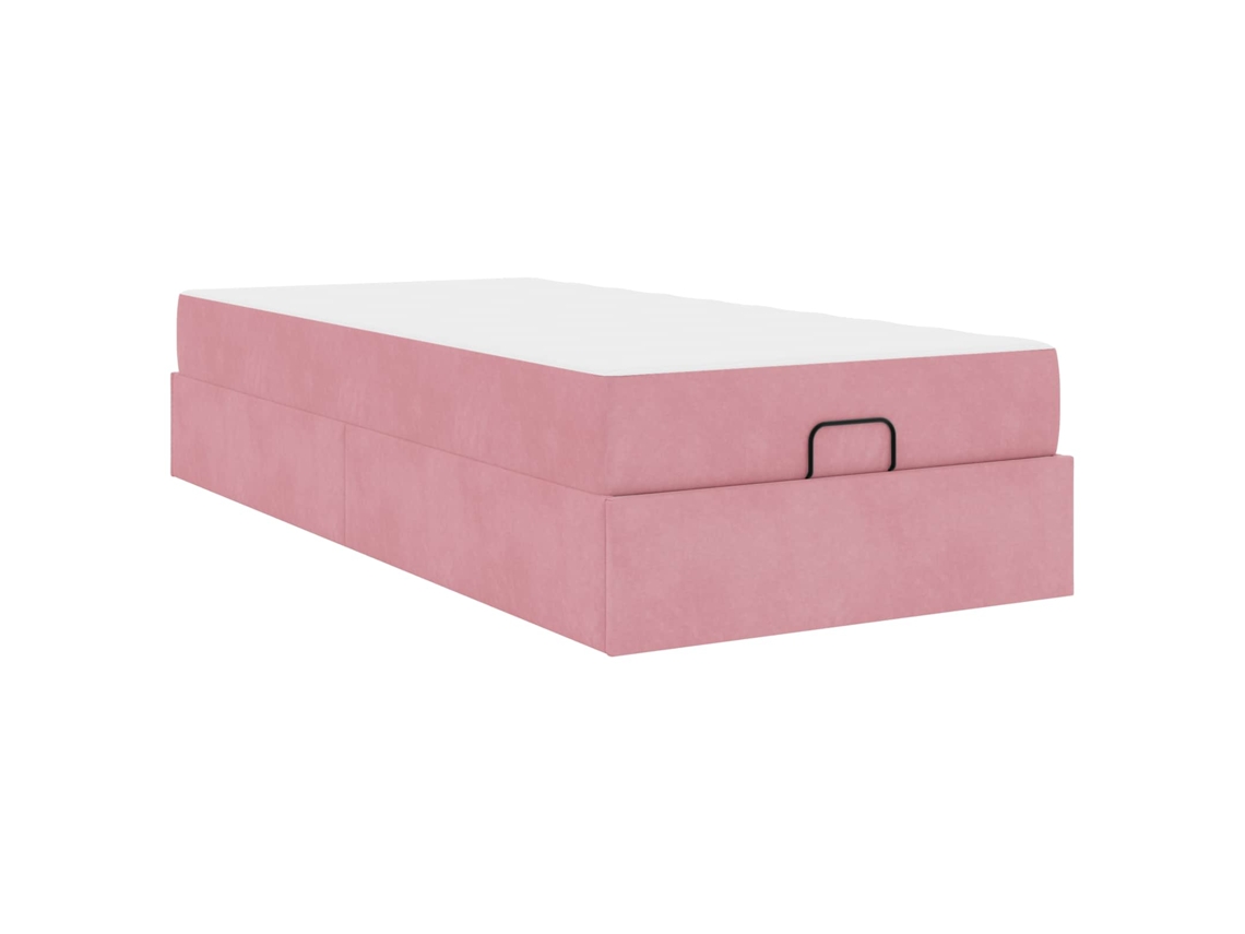 Maison Exclusive - Estructura De Cama Con Colchón 2 Pcs Rosa Terciopelo