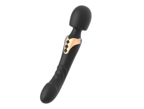 Vibrador de silicona de doble motor Varita de gran tamaño Masajeador de punto G Juguete sexual (Negro) ENZONS
