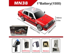 Coche teledirigido a escala 1/16, modelo Hong Kong Taxi MN38, 2,4 G, luz LED, coche eléctrico RTR, juguete coleccionable. Aeuzwr