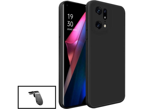 Kit Carcasa + Soporte de Auto Oppo Find X5 Pro 5G GIFT4ME Negro