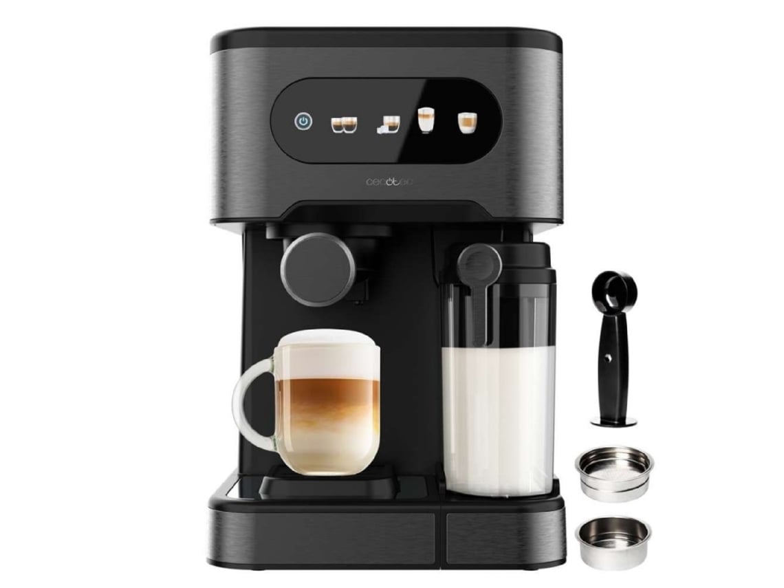 Cafetera semiautomática Cecotec Power Espresso 20 Coldbrew Latte. 1350 W, 20 bares, frío, templado o caliente.