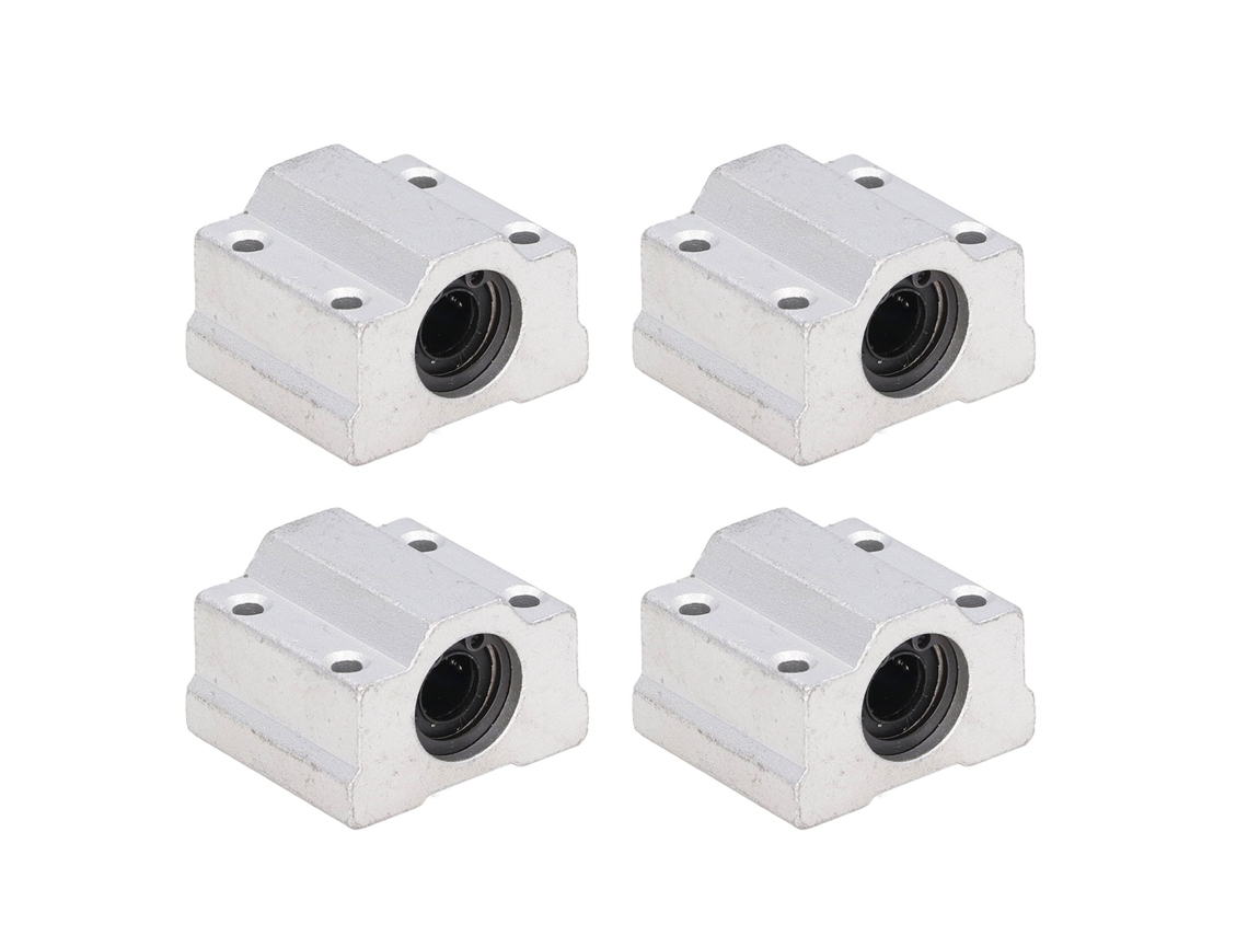 4pcs Bloco de Deslizamento com Rolamento Linear Scs8uu 8mm Aço Alumínio 12x10x3cm | S/MARCA