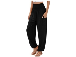 2026-pantalones Harem De Yoga Para Mujer De Cintura Alta Con Bolsillos Boho 3xl Negro