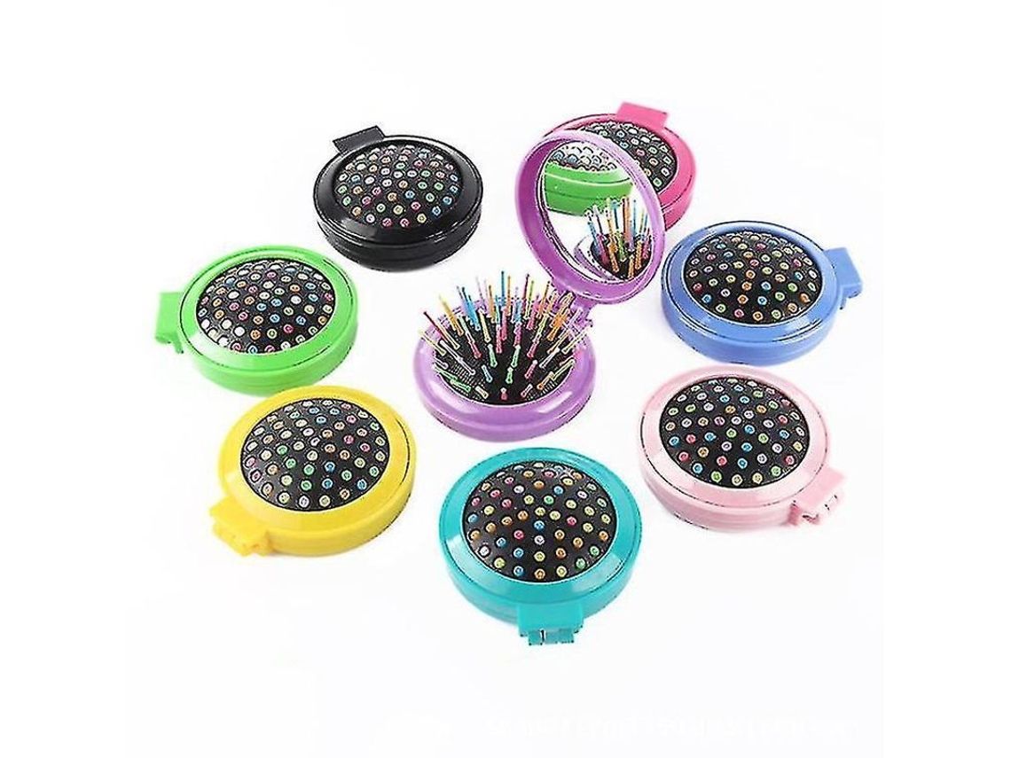Juego De 7 Cepillos Redondos Para El Cabello Con Espejo Plegable, Portátil Para Viajes.
