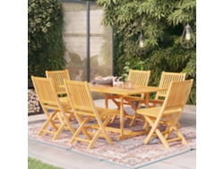 Juego de comedor de jardín de 2 piezas de madera maciza de teca Dkd Home Decor