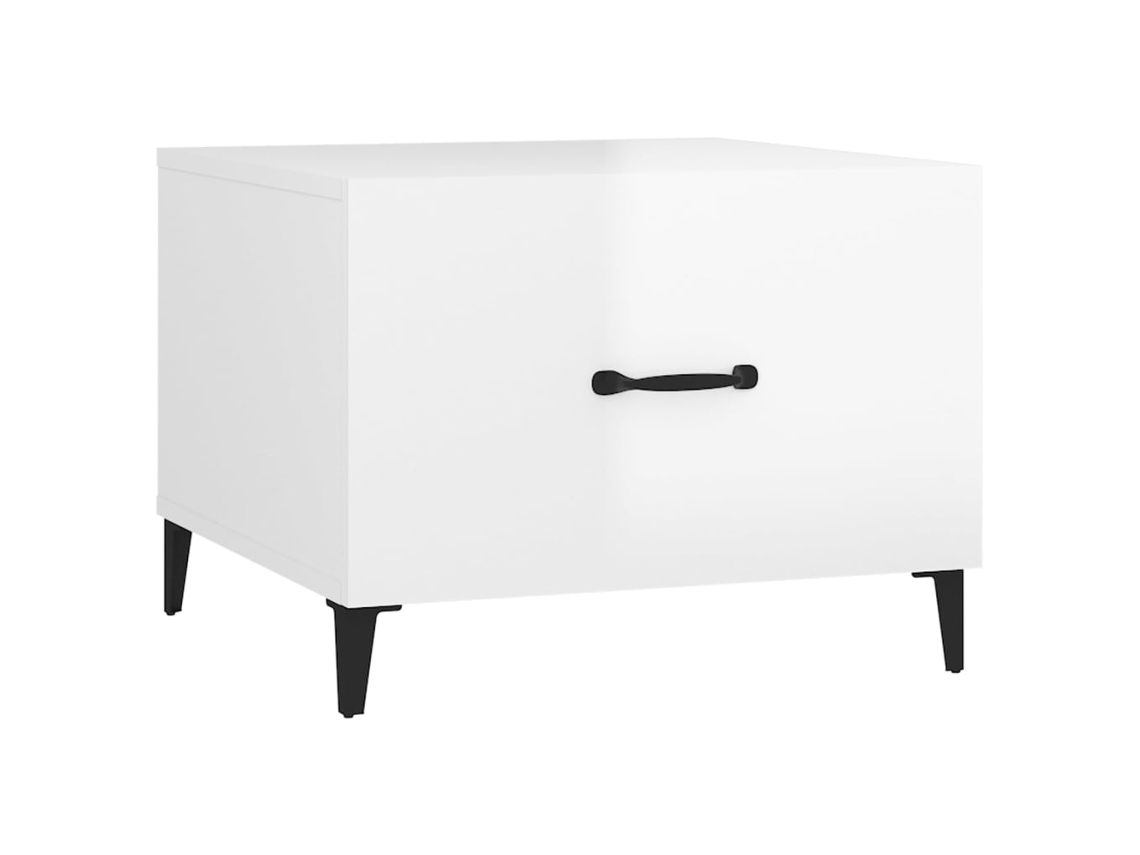 Mesa de centro con patas de metal blanco brillante MAISON EXCLUSIVE (50x50x40 cm)