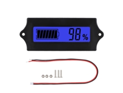 Voltímetro digital LCD con alarma de luz azul para baterías de 12-84 V, indicador de encendido | Sin marca
