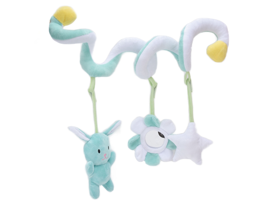 Peluche En Espiral Para Cuna Y Cochecito Con Bocina Y Sonajero - Verde