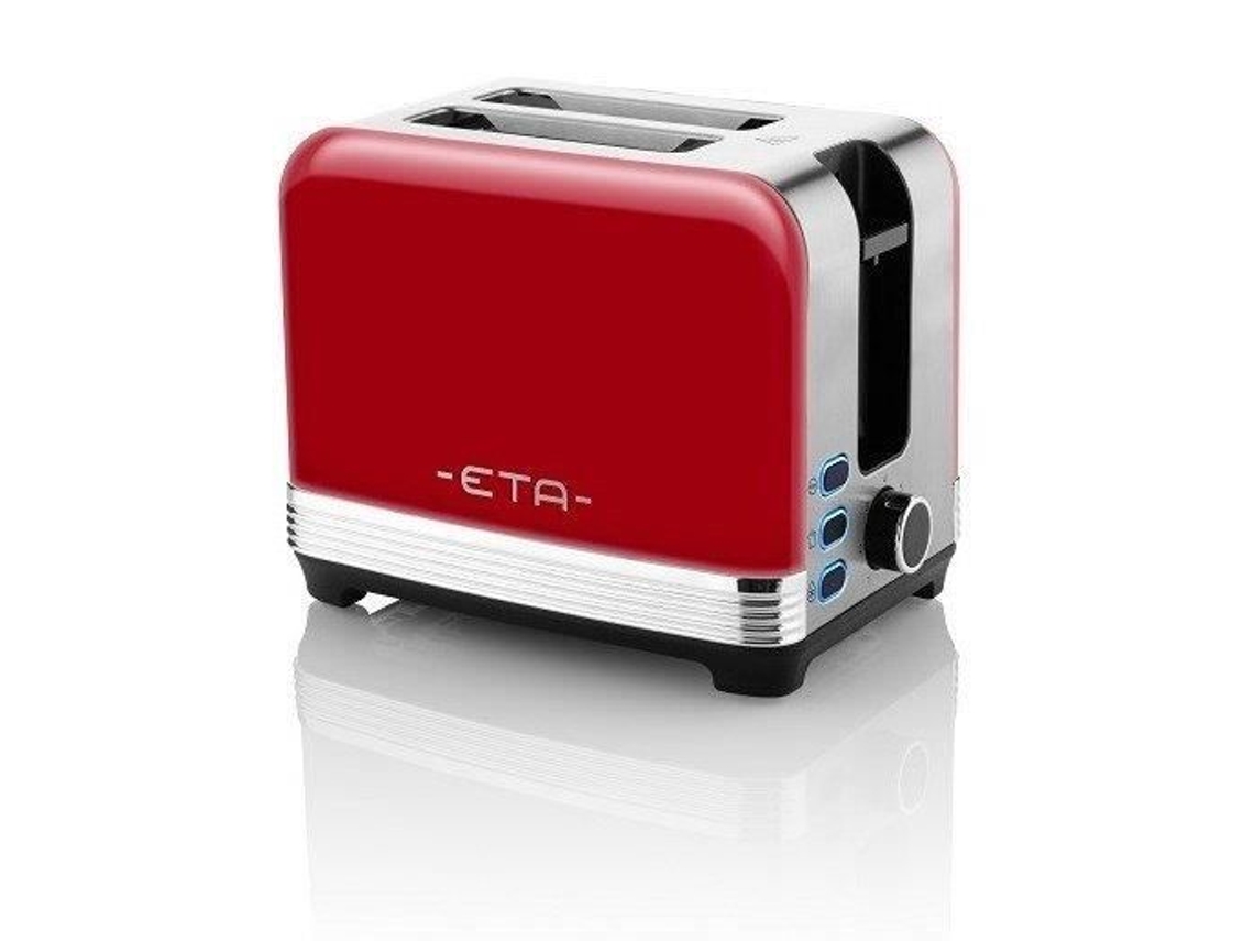 Tostadora Eta Storio Eta916690030 Roja Retro 2 Ranuras Cortas 980 W 7 Niveles de Tostado.