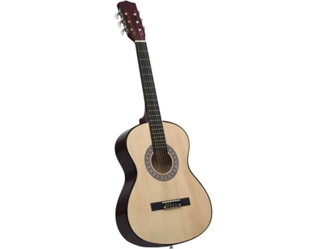 vidaXL Guitarra clásica para principiantes madera tilo negro 4/4 39"   