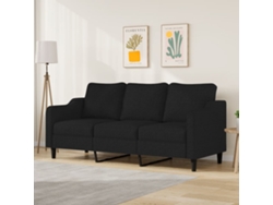 Sofá De 3 Plazas De Tela Negro 180 Cm