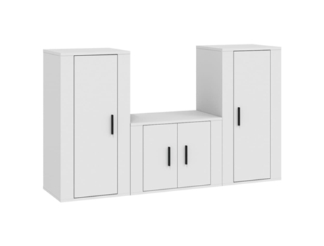 Conjunto 2 de muebles de TV VIDAXL madera contrachapada blanco