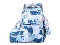 Mochila protectora y versátil para mujer con lonchera y estuche para lápices, ideal para la escuela, uso diario y viajes. Azul marino.