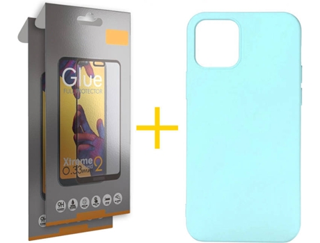 Kit Funda + 2 Protectores de Pantalla Apple iPhone 11 Pro SKYHE Full Liso (Verde Agua)