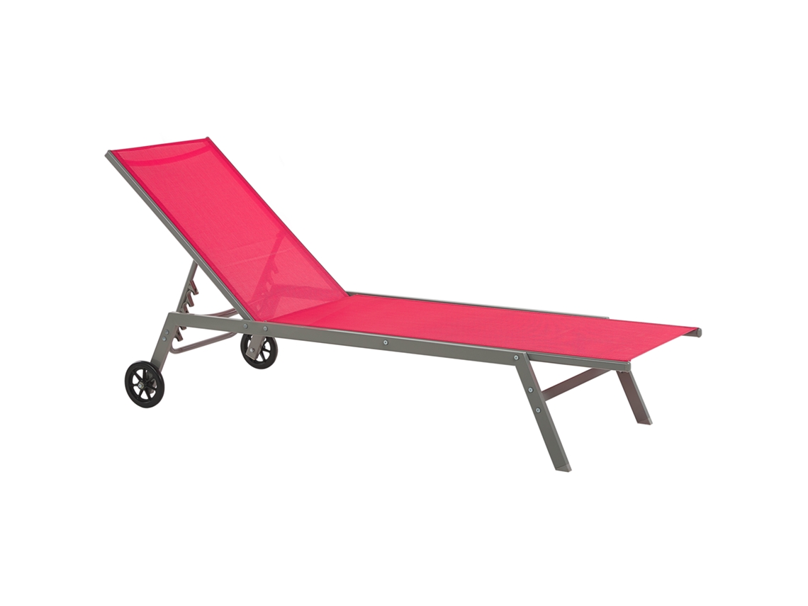 Tumbona para exterior BELIANI Levanzo de Acero Rojo 64x198x96