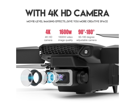 E88Pro Mini Drone con cámara 4K (Cámara única Duración de la batería: 15 min Negro) YIZHOOD