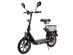 Patinete eléctrico Twofish M5 Elite-e, homologado, con asiento y cesta, 500 W, 48 V, 13 Ah, 40 km/h, 30 km de autonomía, frenos de disco dobles, suspensión - Negro