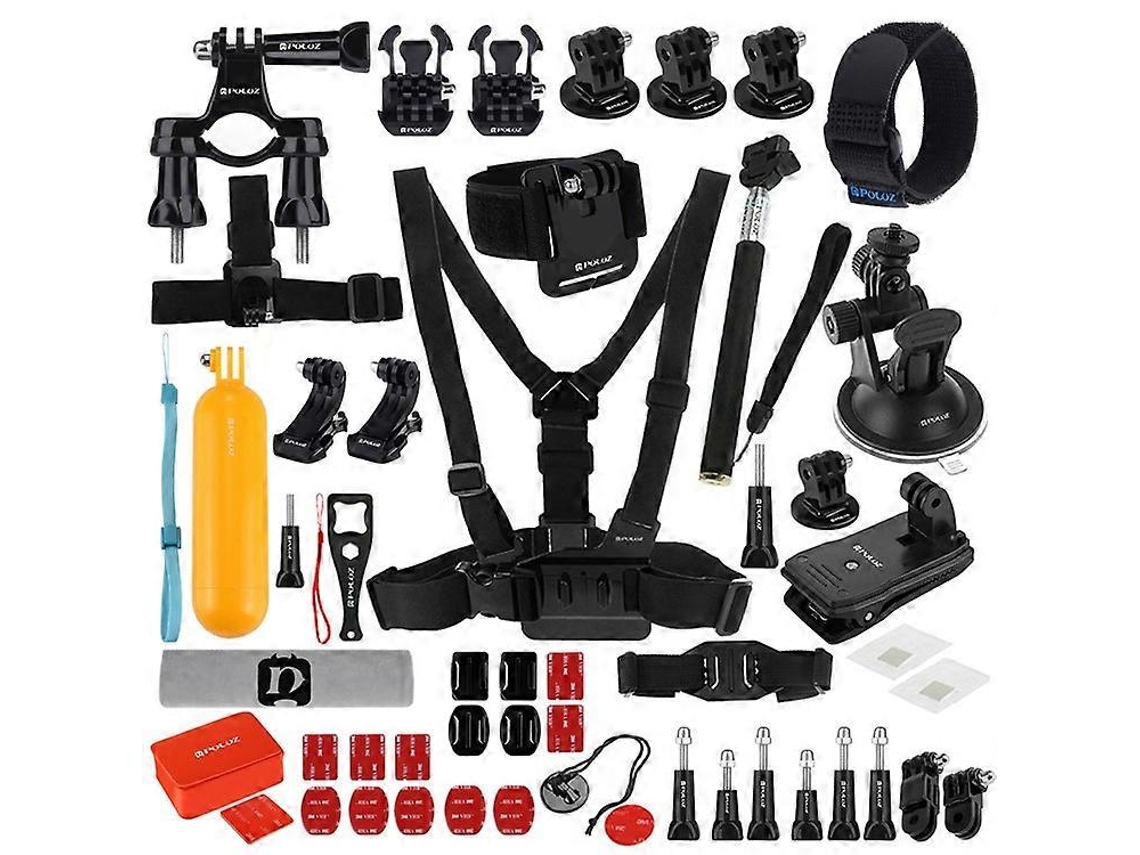 Puluz Pkt16 53 en 1 Cinturón de pecho Correa de muñeca Hebillas de liberación rápida Kit combinado total definitivo Compatible con accesorios GoPro Facpoet