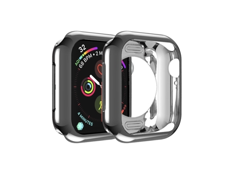 Funda de TPU para Apple Watch Series 5 y 4 de 44 mm con orificio redondo y funda protectora (negra)