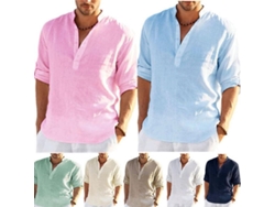 2026-camisa De Manga Larga De Lino Y Algodón Para Hombre, Camisa Casual De Verano