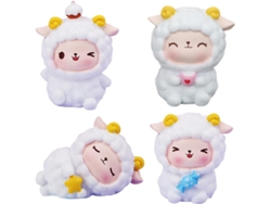 1 Juego 4 Figuras Decorativas Ovejas Resina, Divertidas Animales Para Decorar Pasteles.