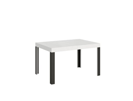Mesa extensible 90x120/224 cm Linea Fresno Blanco estructura Antracita