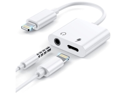 Adaptador De Auriculares Linjou 2 En 1 Para Iphone 11 Lightning A 3,5 Mm Con Función De Carga, Accesorio Compatible Para Coche.