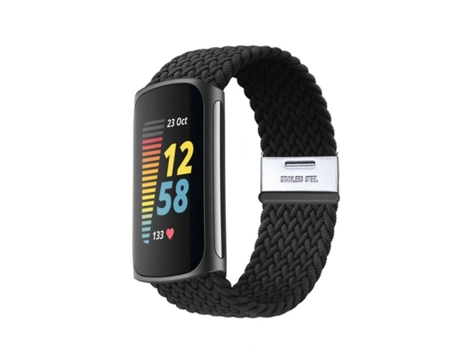 Correa Solo loop para Fitbit by Google Charge 5 Negro