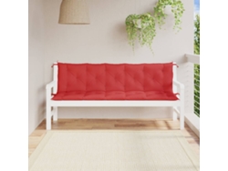 Juego de 2 cojines para banco de jardín, 180x50x7 cm, tela Oxford roja, HARLANV1