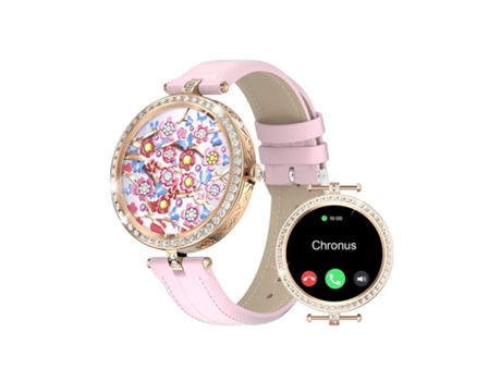 Smartwatch Función de Llamada Bluetooth y Esfera de Flores para Decir la Hora iOS/Android Rosa CHRONUS