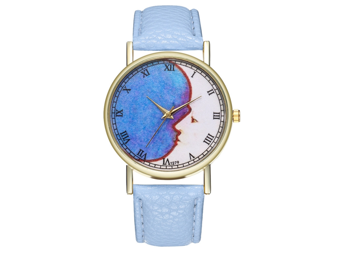 Reloj De Cuarzo Elegante Unisex Moda Casual Pulsera Regalo Azul Claro