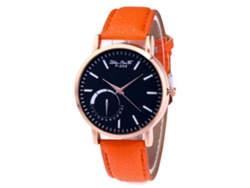 Reloj Analógico De Cuarzo Con Correa De Cuero Pu Para Hombre Zhoulianfa (naranja)