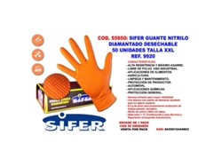 Sifer guante nitrilo diamantado desechable  50 und  t. xxl 9920