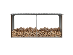 Caseta de jardín para almacenar leña de acero 330x92x153cm Marrón LOVELY HOME