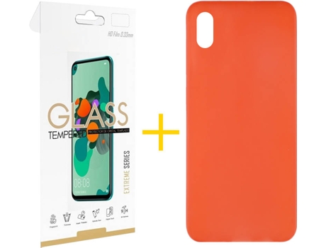 Kit Funda + Protector de Pantalla Huawei Y5 2019 SKYHE Liso 4 Rojo