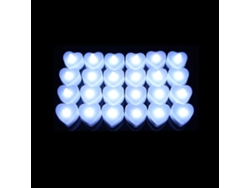 (3 Luces Blancas En Forma De Corazón) Vela Led Sin Llama, Portavelas Electrónico A Batería, Adecuado Para Uso En Interiores.