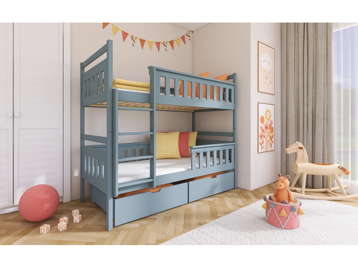 Litera FURNLUX Classic Tezo (Gris, Madera Maciza - 88X168X164 Cm / 80X160 Cm)