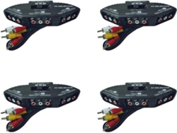 Selector De Conmutación Y Divisor De Audio Y Video Av De 3 Vías 4x Con Cable Para X-tv