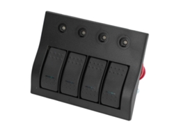 Panel de interruptores LED de 4 vías para barcos y autocaravanas 12V/24V IP68