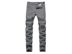 Vaqueros Hombre Talla 26-42 Elásticos Rotos Clásicos Casual Verano 2023 Gris Oscuro 40 Cuarenta Gris Oscuro