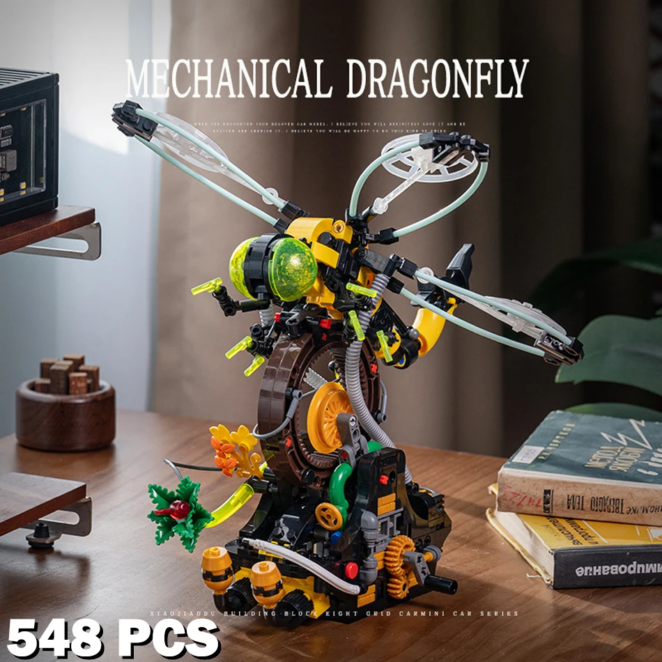 (548 Piezas) Insectos Mecánicos - Libélula Modelo Conjunto De Bloques - Engranaje De Enlace - Criaturas Biónicas 3d - Ensamblar Bloques