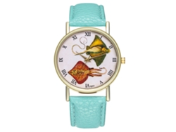 Reloj Unisex Informal De Cuero Con Movimiento De Cuarzo (verde Menta)