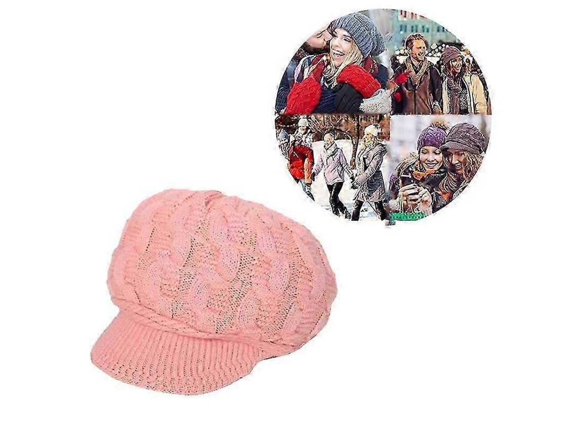 2026-gorro De Punto Para Mujer Con Visera Gorro Bérét Calientito Para Invierno Capucha De Ski Suave