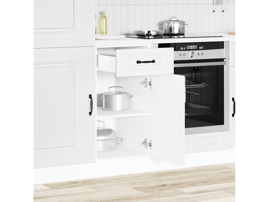 Mueble Bajo De Cocina Kalmar Madera De Ingeniería Blanca