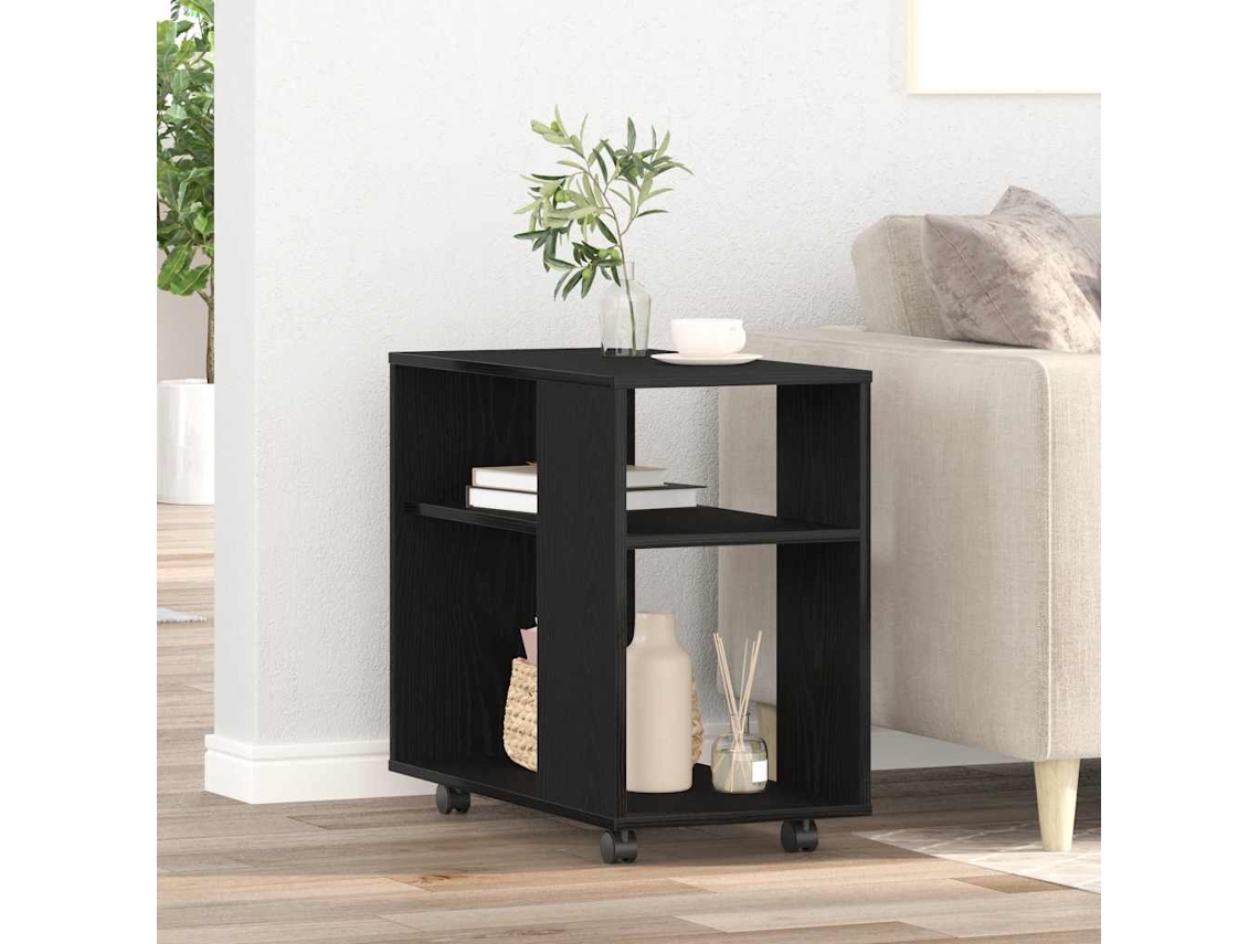 Mesa Auxiliar | Mesa Lateral De Roble Negro, 70 X 35 X 60 Cm, Madera De Ingeniería